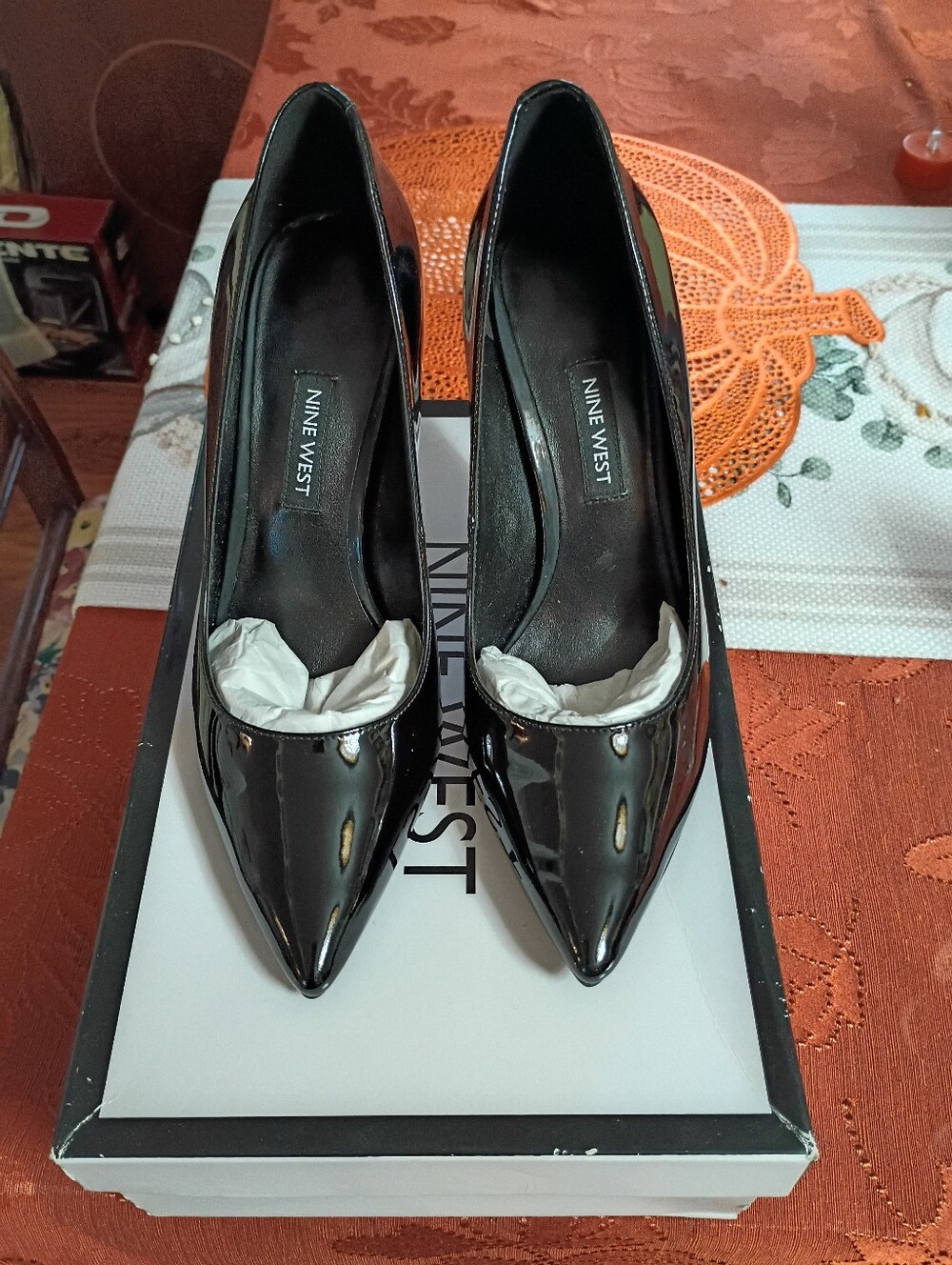 Nine West Black Patent Pointed-Toe Pumps